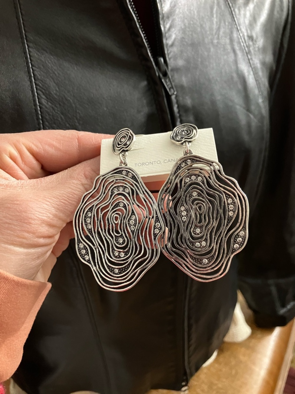 Silver-Tone Layered Swirl Drop Earrings - Women's Jewelry